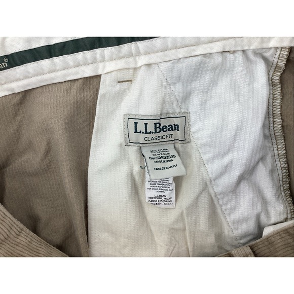 L.L. Bean Stretch Country Corduroy Pants Men's 38X30 Khaki 502835 - Picture 3 of 7